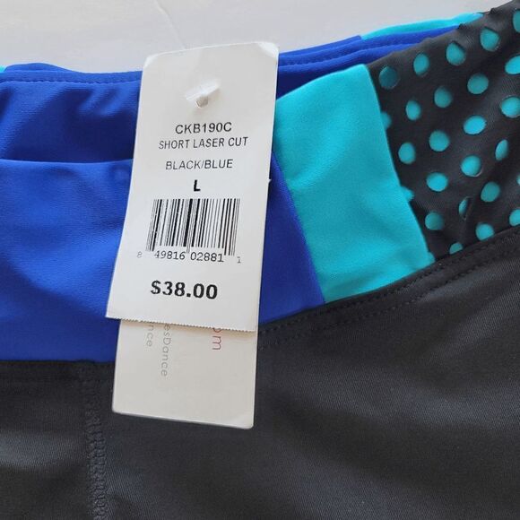 California Kisses girls black blue laser cut swimming shorts size L 8-10 - Picture 5 of 8